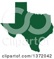 Dark Green Silhouetted Map Shape Of The State Of Texas United States