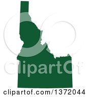 Dark Green Silhouetted Map Shape Of The State Of Idaho United States
