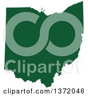 Dark Green Silhouetted Map Shape Of The State Of Ohio United States