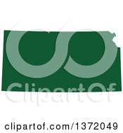 Clipart Of A Dark Green Silhouetted Map Shape Of The State Of Kansas United States Royalty Free Vector Illustration