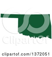 Poster, Art Print Of Dark Green Silhouetted Map Shape Of The State Of Oklahoma United States