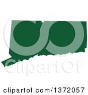 Poster, Art Print Of Dark Green Silhouetted Map Shape Of The State Of Connecticut United States