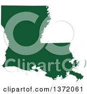 Dark Green Silhouetted Map Shape Of The State Of Louisiana United States