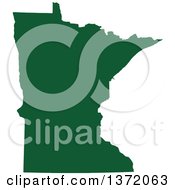 Dark Green Silhouetted Map Shape Of The State Of Minnesota United States