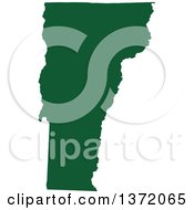 Poster, Art Print Of Dark Green Silhouetted Map Shape Of The State Of Vermont United States