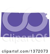 Poster, Art Print Of Purple Silhouetted Map Shape Of The State Of Kansas United States