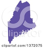Purple Silhouetted Map Shape Of The State Of Maine United States