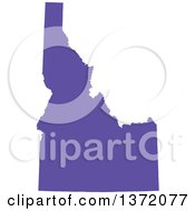 Poster, Art Print Of Purple Silhouetted Map Shape Of The State Of Idaho United States