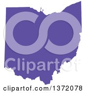 Clipart Of A Purple Silhouetted Map Shape Of The State Of Ohio United States Royalty Free Vector Illustration
