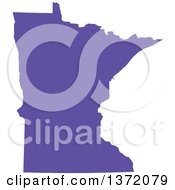 Clipart Of A Purple Silhouetted Map Shape Of The State Of Minnesota United States Royalty Free Vector Illustration by Jamers
