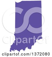 Poster, Art Print Of Purple Silhouetted Map Shape Of The State Of Indiana United States
