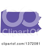 Clipart Of A Purple Silhouetted Map Shape Of The State Of Pennsylvania United States Royalty Free Vector Illustration