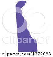 Clipart Of A Purple Silhouetted Map Shape Of The State Of Delaware United States Royalty Free Vector Illustration