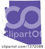 Clipart Of A Purple Silhouetted Map Shape Of The State Of Arizona United States Royalty Free Vector Illustration