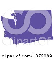 Poster, Art Print Of Purple Silhouetted Map Shape Of The State Of Washington United States