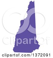 Purple Silhouetted Map Shape Of The State Of New Hampshire United States