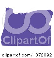 Purple Silhouetted Map Shape Of The State Of Oregon United States