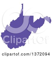 Poster, Art Print Of Purple Silhouetted Map Shape Of The State Of West Virginia United States
