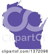 Poster, Art Print Of Purple Silhouetted Map Shape Of The State Of Wisconsin United States