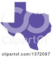 Purple Silhouetted Map Shape Of The State Of Texas United States