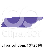 Poster, Art Print Of Purple Silhouetted Map Shape Of The State Of Tennessee United States