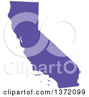 Clipart Of A Purple Silhouetted Map Shape Of The State Of California United States Royalty Free Vector Illustration
