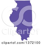 Poster, Art Print Of Purple Silhouetted Map Shape Of The State Of Illinois United States