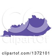 Clipart Of A Purple Silhouetted Map Shape Of The State Of Kentucky United States Royalty Free Vector Illustration by Jamers