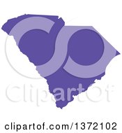 Purple Silhouetted Map Shape Of The State Of South Carolina United States