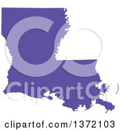 Purple Silhouetted Map Shape Of The State Of Louisiana United States