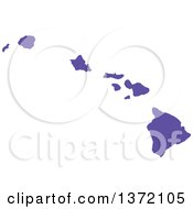 Clipart Of A Purple Silhouetted Map Shape Of The State Of Hawaii United States Royalty Free Vector Illustration