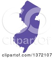 Purple Silhouetted Map Shape Of The State Of New Jersey United States