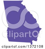 Clipart Of A Purple Silhouetted Map Shape Of The State Of Georgia United States Royalty Free Vector Illustration