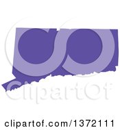 Purple Silhouetted Map Shape Of The State Of Connecticut United States
