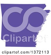 Purple Silhouetted Map Shape Of The State Of Arkansas United States