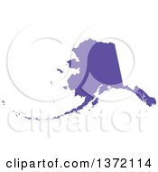 Poster, Art Print Of Purple Silhouetted Map Shape Of The State Of Alaska United States
