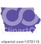 Purple Silhouetted Map Shape Of The State Of Iowa United States