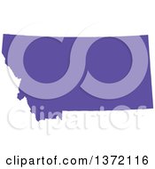 Poster, Art Print Of Purple Silhouetted Map Shape Of The State Of Montana United States