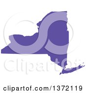 Purple Silhouetted Map Shape Of The State Of New York United States