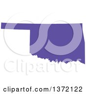 Purple Silhouetted Map Shape Of The State Of Oklahoma United States by Jamers