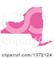 Clipart Of A Pink Silhouetted Map Shape Of The State Of New York United States Royalty Free Vector Illustration by Jamers
