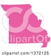 Pink Silhouetted Map Shape Of The State Of Missouri United States