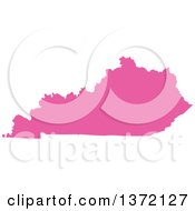 Poster, Art Print Of Pink Silhouetted Map Shape Of The State Of Kentucky United States