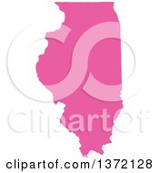 Clipart Of A Pink Silhouetted Map Shape Of The State Of Illinois United States Royalty Free Vector Illustration