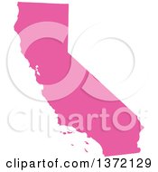 Poster, Art Print Of Pink Silhouetted Map Shape Of The State Of California United States