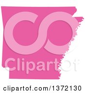 Poster, Art Print Of Pink Silhouetted Map Shape Of The State Of Arkansas United States