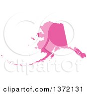 Pink Silhouetted Map Shape Of The State Of Alaska United States