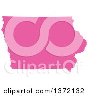 Clipart Of A Pink Silhouetted Map Shape Of The State Of Iowa United States Royalty Free Vector Illustration