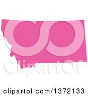 Pink Silhouetted Map Shape Of The State Of Montana United States