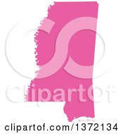 Clipart Of A Pink Silhouetted Map Shape Of The State Of Mississippi United States Royalty Free Vector Illustration